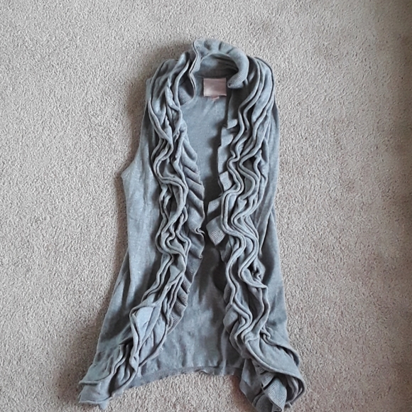🍒Interesting grey sweater vest size m - Picture 3 of 4